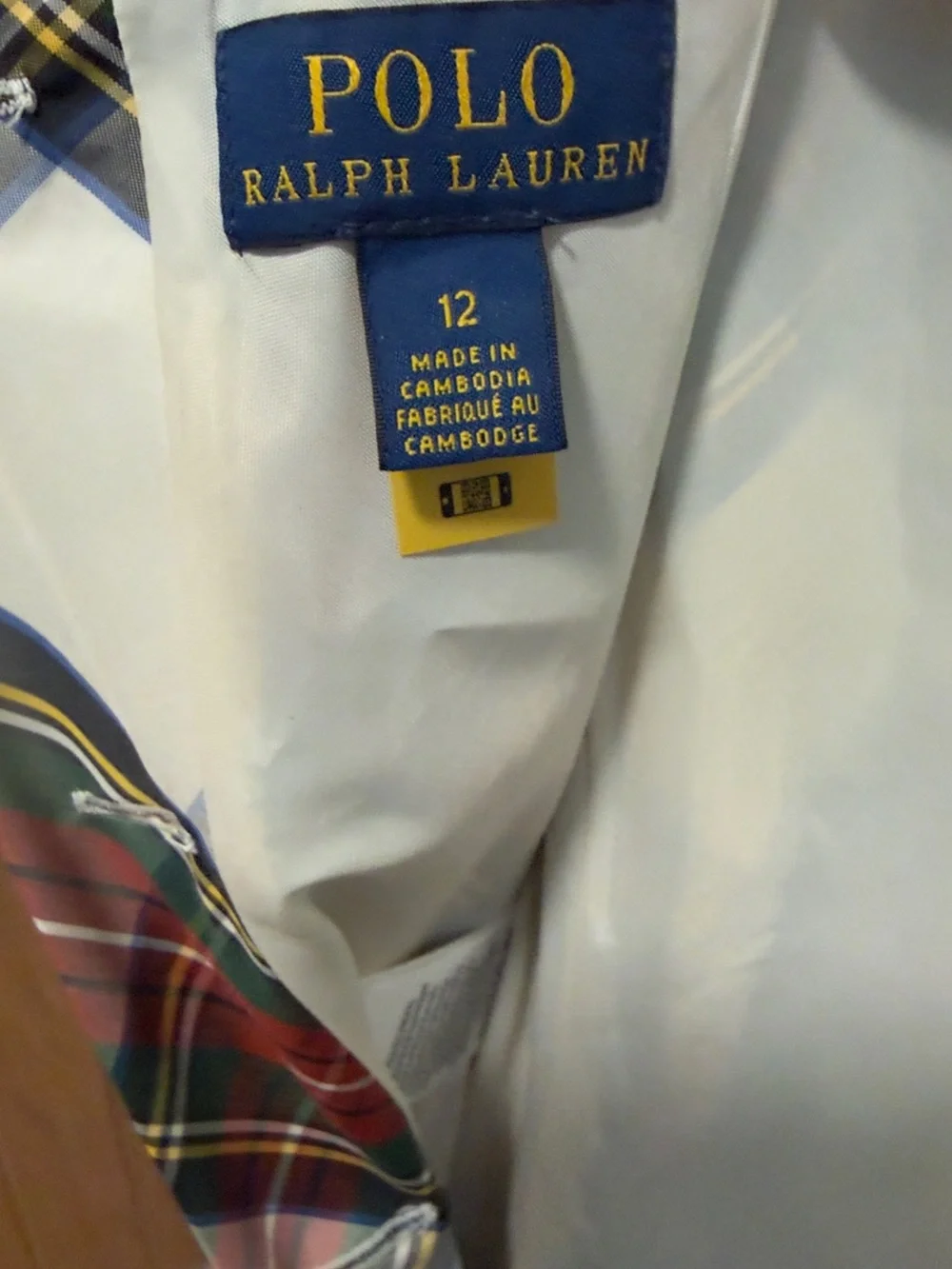 Plaid Taffeta Dress with Black Sash - Girls 12